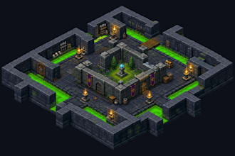 do isometric pixel game asset props background enviroment tileset pixel game art