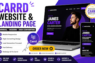 design carrd website, carrd landing page, one page website, carrd redesign