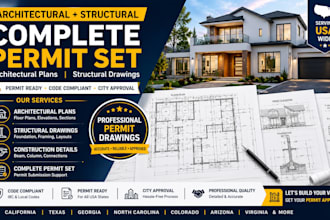 create architectural and structural permit drawing sets