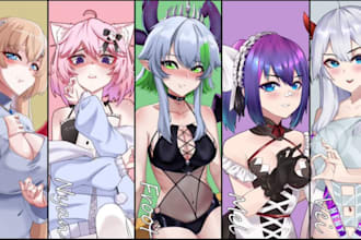 draw anime nsfw manga sfw art lewd ,illustrated oc character design for you