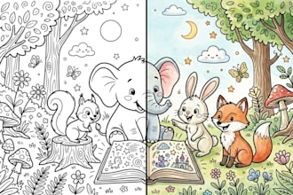 create high quality children book and kids story illustrations