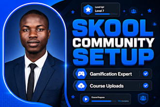 build high converting skool community setup with gamification and course upload