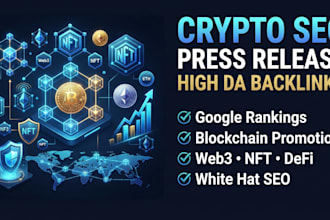 do crypto press release distribution for web3 blockchain nft projects high da 9o