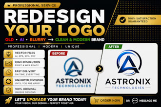 redesign, remake and modify your existing or ai logo
