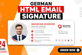 design german clickable HTML email signature animated HTML outlook mail signatur