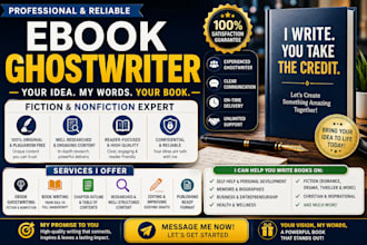 be your ebook ghostwriter, book writer for fiction and nonfiction kindle ebooks