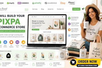 pixpa small ecommerce handmade digital product pod art print shop store website