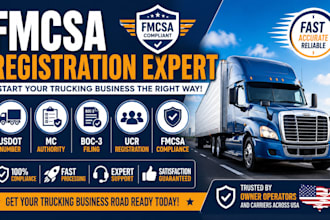register your trucking company, usdot, mc number, boc3 and fmcsa compliance