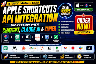 create apple shortcuts api integration workflow with chatgpt claudeai and zapier