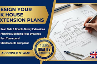 design UK rear side or double storey house extension plan
