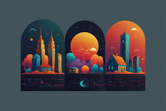 create modern flat design illustration