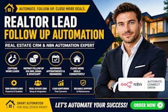 build realtor lead follow up automation, real estate crm, lead automation, n8n