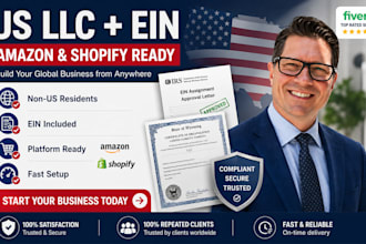 register US llc, ein and start amazon or shopify business for foreign owners