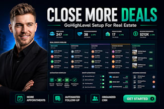 set up gohighlevel CRM and automation for real estate agents