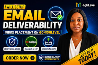 setup email deliverability inbox placement on ghl fix spf dkim mailgun
