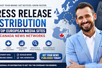 distribute press releases to top european news and media sites and canada news