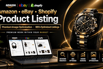 create amazon ebay shopify listings and optimize images