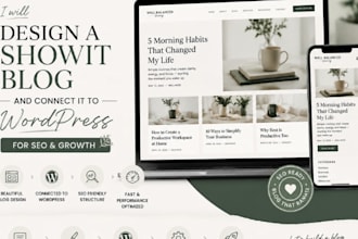 design a showit blog and connect it to wordpress for SEO