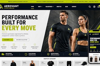 design sportswear shopify store activewear store athleisure clothing website