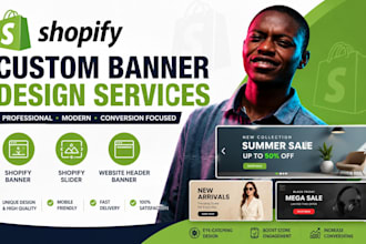 do custom shopify banner design, shopify slider, shopify website header banner