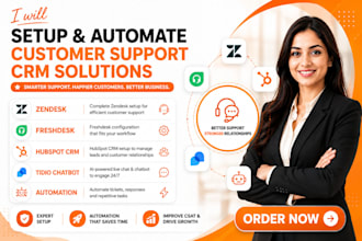 setup zendesk freshdesk hubspot customer support CRM tidio automation chatbot