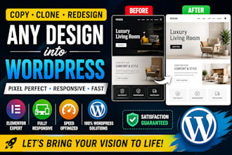 copy clone redesign and convert any website to wordpress elementor