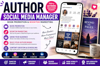 be your author social media manager for book promotion and booktok marketing
