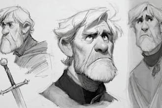 sketch expression sheet of your favourite anime characters