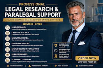 provide paralegal and legal research support services