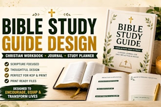 write and design bible study guide, devotional workbook, christian ministry book