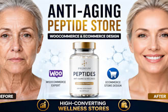 high converting woo commerce store for peptide anti aging and wellness brand