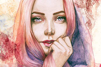 draw a watercolor portrait illustration