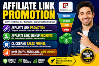 do affiliate link promotion affilaite link signup recuits clickbank sales funnel