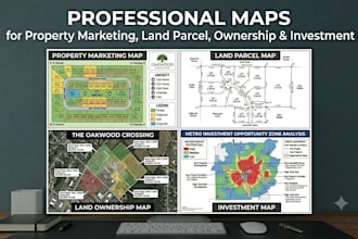 create property marketing map, land parcel map, land ownership, investment map