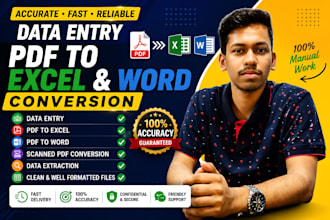 do PDF conversion, PDF to excel, word, and data extraction