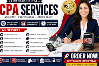prepare financial audit, income verification CPA mortgage letter proof of income