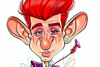 draw digital caricature portraits from photos