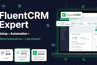fluentcrm with email automation and woocommerce integration