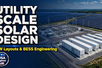 engineer utility scale solar design and mw megawatt solar layout in ratedpower