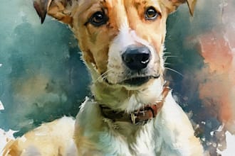 paint a custom watercolor pet portrait by hand