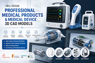 design professional medical products and medical device 3d cad models