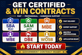 prepare and submit mbe wbe dbe sba 8a wosb sdvosb sam gov certification