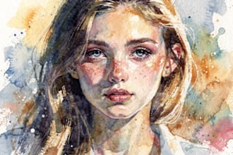 draw outstanding watercolor portrait