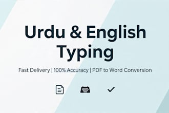 do fast urdu english typing  and data entry
