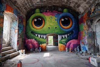 create graffiti pop art designs and murals