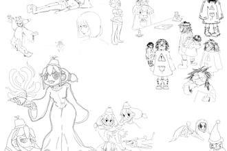 draw character designs and concepts