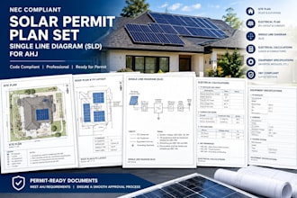 design nec compliant solar permit plan set single line diagram sld for ahj
