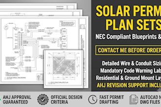 design nec compliant solar permit plan set and sld
