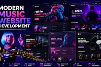 create a professional music website for artists, djs, bands producers and labels