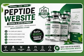 build fda compliant peptide website supplement peptide woocommerce website